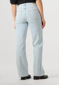 lichtblauwe selected femme wide jeans slfalice-n hw wide lon sky blue jeat