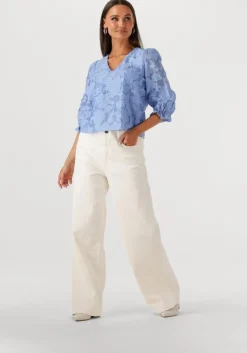 lichtblauwe selected femme blouses slfcathi-sadie 3/4 top ff