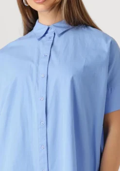 lichtblauwe selected femme mini jurk slfblair 2/4 short shirt dress