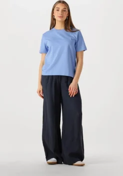 lichtblauwe selected femme t-shirt slfessential ss boxy tee