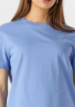 lichtblauwe selected femme t-shirt slfessential ss boxy tee