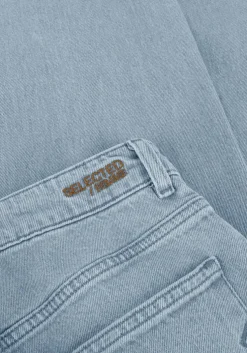 lichtblauwe selected femme wide jeans slfalice-n hw wide lon