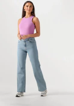 lichtblauwe selected femme wide jeans slfalice-n hw wide lon