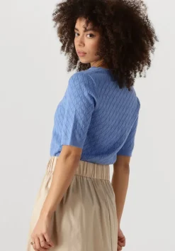 lichtblauwe selected femme top slfhelen 2/4 knit boat neck