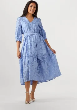 lichtblauwe selected femme midi jurk slfsadie 3/4 midi dress