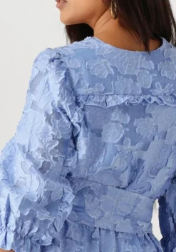 lichtblauwe selected femme midi jurk slfsadie 3/4 midi dress