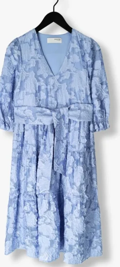 lichtblauwe selected femme midi jurk slfsadie 3/4 midi dress