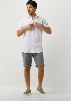 lichtblauwe selected homme korte broek slhslim-luton flex shorts noos