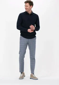lichtblauwe selected homme pantalon slhlim-timelogan blu snd chk trs