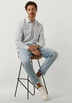 lichtblauwe selected homme casual overhemd slhslim-sun shirt ls noos