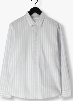 lichtblauwe selected homme casual overhemd slhslim-sun shirt ls noos