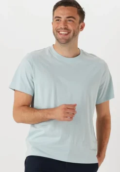 lichtblauwe selected homme t-shirt slhaspen ss o-neck tee noos