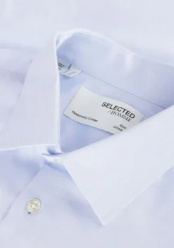 lichtblauwe selected homme klassiek overhemd slhslim-performance shirt ls noos