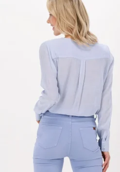 lichtblauwe simple blouses woven blouse colette stripe