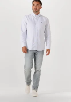 lichtblauwe tommy hilfiger klassiek overhemd heritage oxford stripe rf shirt