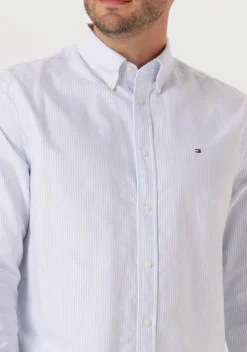 lichtblauwe tommy hilfiger klassiek overhemd heritage oxford stripe rf shirt