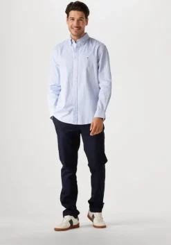 lichtblauwe tommy hilfiger klassiek overhemd flex poplin classic