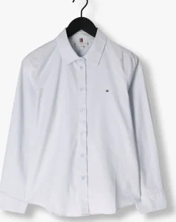 lichtblauwe tommy hilfiger blouses oxford cotton regular shirt