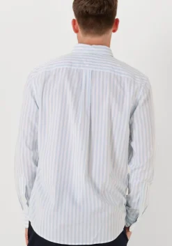 lichtblauwe tommy hilfiger casual overhemd flex poplin bold stripe rf shirt