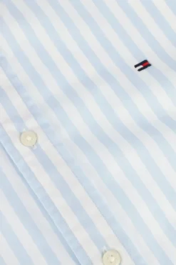 lichtblauwe tommy hilfiger casual overhemd flex poplin bold stripe rf shirt
