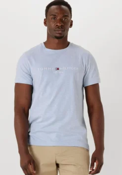 lichtblauwe tommy hilfiger t-shirt tommy logo tee