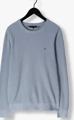 lichtblauwe tommy hilfiger trui essential structure crew neck