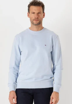 lichtblauwe tommy hilfiger trui essential terry crewneck