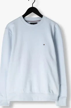 lichtblauwe tommy hilfiger trui essential terry crewneck