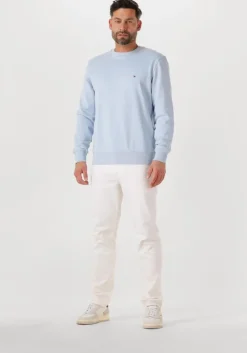 lichtblauwe tommy hilfiger trui essential terry crewneck