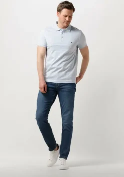 lichtblauwe tommy hilfiger polo pretwist mouline slim fit polo