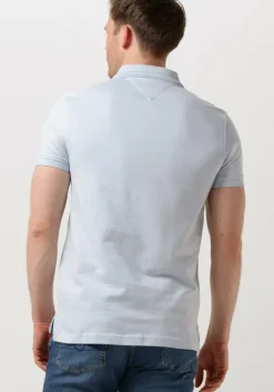 lichtblauwe tommy hilfiger polo pretwist mouline slim fit polo