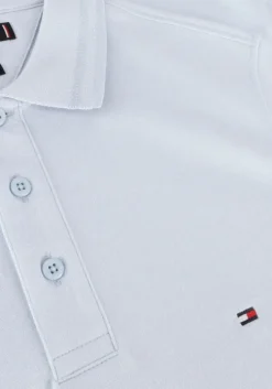 lichtblauwe tommy hilfiger polo pretwist mouline slim fit polo