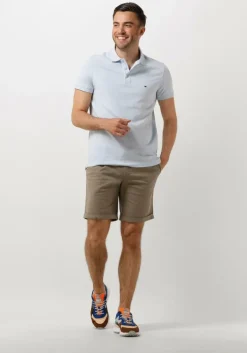 lichtblauwe tommy hilfiger polo pretwist mouline slim fit polo