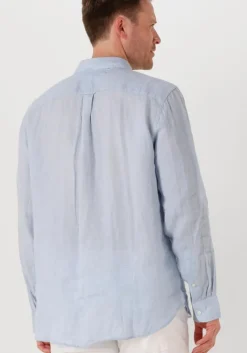 lichtblauwe tommy hilfiger casual overhemd pigment dyed li solid rf shirt