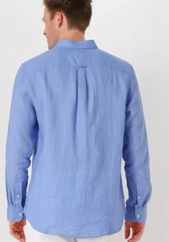 lichtblauwe tommy hilfiger casual overhemd pigment dyed li solid rf shirt