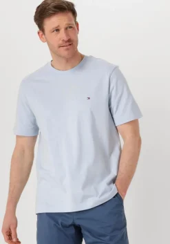 lichtblauwe tommy hilfiger t-shirt ess seasonal reg fit solid tee