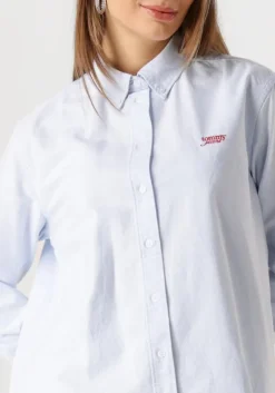 lichtblauwe tommy jeans blouses tjw rlx script oxford shirt
