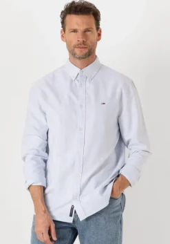 lichtblauwe tommy jeans casual overhemd tjm reg oxford shirt ext