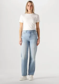 lichtblauwe tommy jeans straight leg jeans layla hr slim straight ch0115