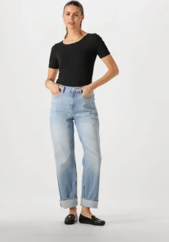 lichtblauwe tommy jeans straight leg jeans layla hr slim straight ch0115