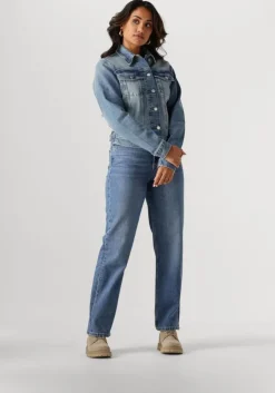 lichtblauwe tommy jeans spijkerjas classic trucker jacket ai8113