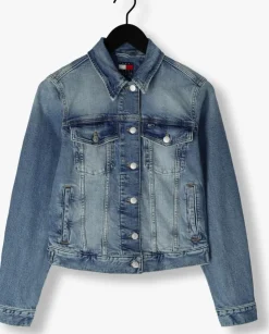 lichtblauwe tommy jeans spijkerjas classic trucker jacket ai8113