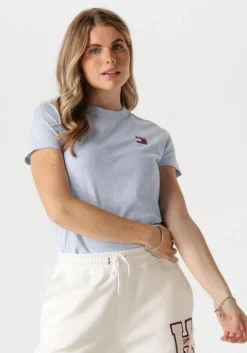 lichtblauwe tommy jeans t-shirt tjw reg badge tee