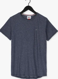 lichtblauwe tommy jeans t-shirt tjm slim jaspe c neck