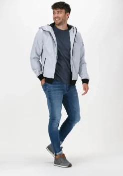 lichtblauwe tommy jeans t-shirt tjm slim jaspe c neck