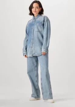 lichtblauwe tommy jeans wide jeans claire hr wd ai4116