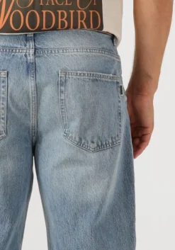 lichtblauwe woodbird straight leg jeans wbleroy arctic jeans