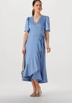 lichtblauwe y.a.s. midi jurk yasthea midi wrap dress