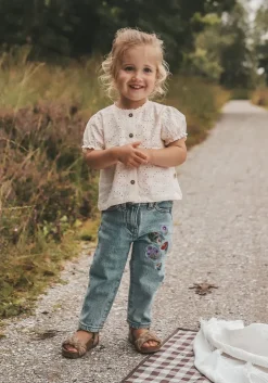 lichtblauwe your wishes mom jeans stretch denim baggy jeans