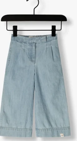 lichtblauwe your wishes wide jeans slub denim wide leg pants